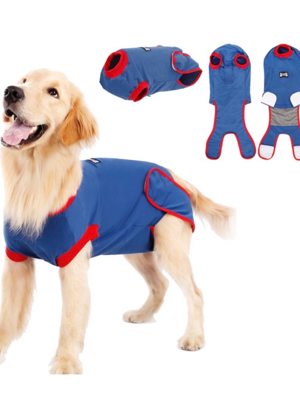 Blue & Red Dog Recovery Vest Size Large